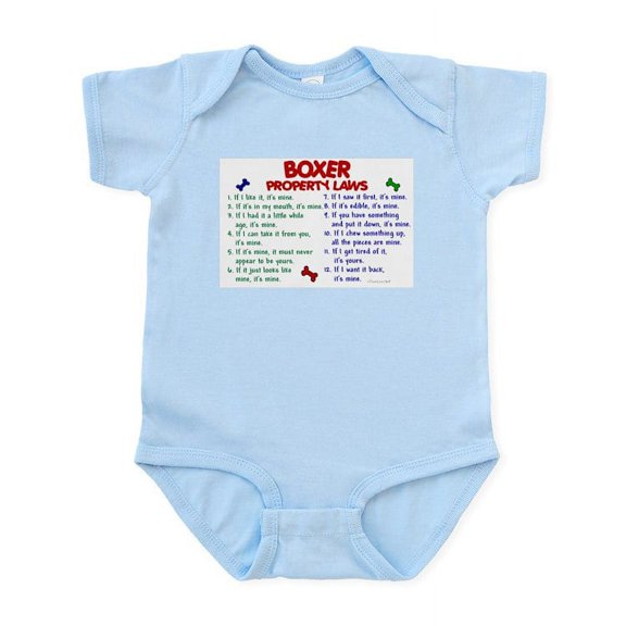 CafePress - Boxer Property Laws 2 Infant Bodysuit - Baby Light Bodysuit, Size Newborn - 24 Months