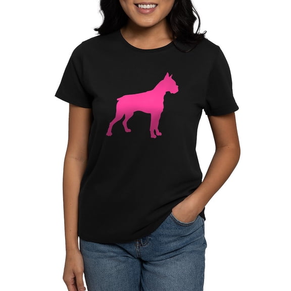 CafePress - Boxer Silhouette Women's Classic T Shirt - Women's Traditional Fit Dark T-Shirt