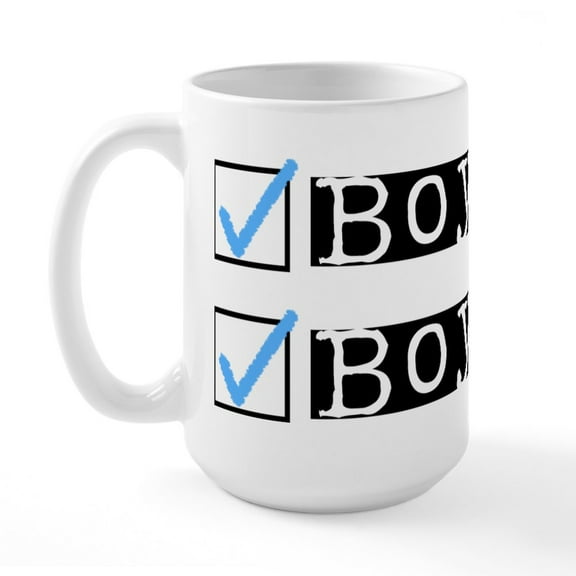 CafePress - Boy/Boy Check Large Mug - 15 oz Ceramic Large White Novelty Mug