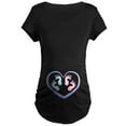 thumbnail image 1 of CafePress - Boy / Girl Twins Footprints Maternity T Shirt - Maternity Dark T-Shirt, 1 of 3