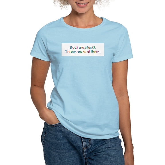 CafePress - Boys Are Stupid Women's Pink T Shirt - Women's Classic T-Shirt