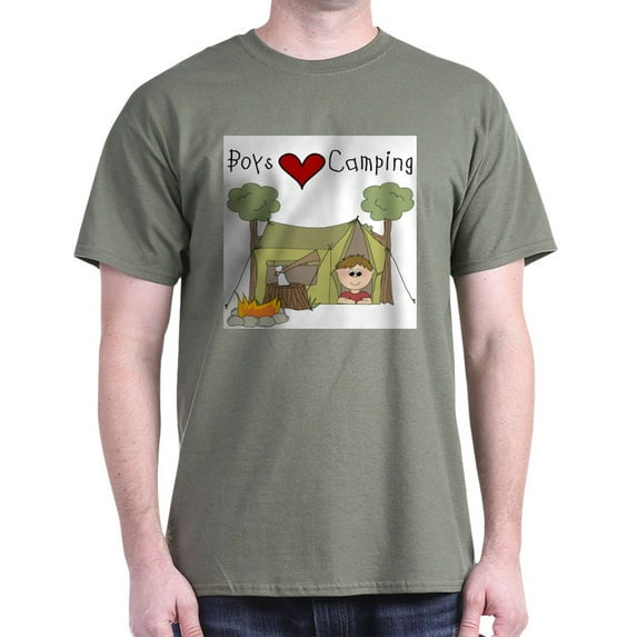 CafePress - Boys Love Camping T Shirt - Men's Classic Graphic Cotton T-Shirt