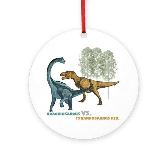 CafePress - Brach V T Rex -  Round Wood Ornament 4"
