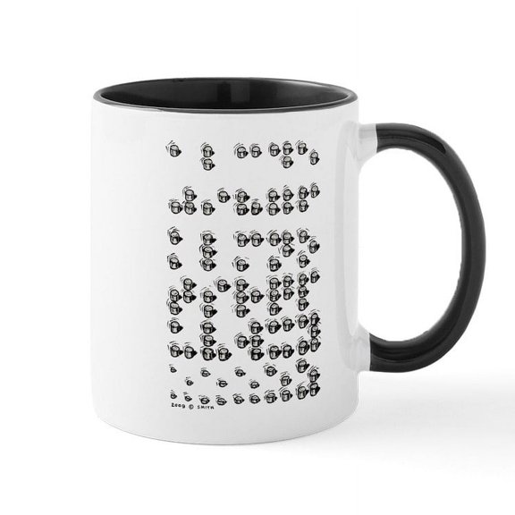 CafePress - Braille Letters A To Z. Mug - 11 oz Ceramic Mug - Novelty Coffee Tea Cup