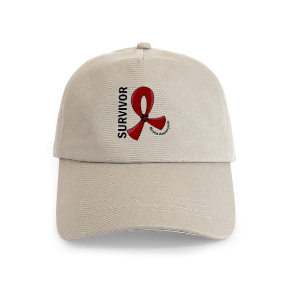 CafePress - Brain Aneurysm Survivor 12 Cap - Adjustable 100% Brushed Unisex Casual Cotton Baseball Cap, Beige, 1