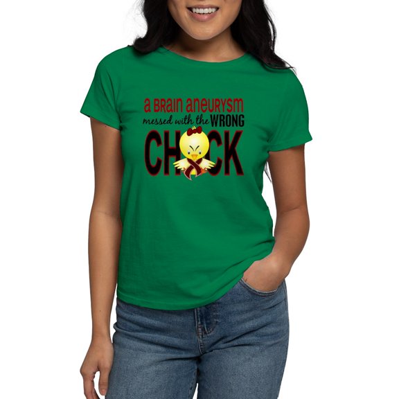 CafePress - Brain Aneurysm Wrong Chick 1 T Shirt - Women's Traditional Fit Dark T-Shirt