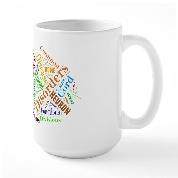 CafePress - Brain Cloud Large Mug - 15 oz Ceramic Large White Novelty Mug