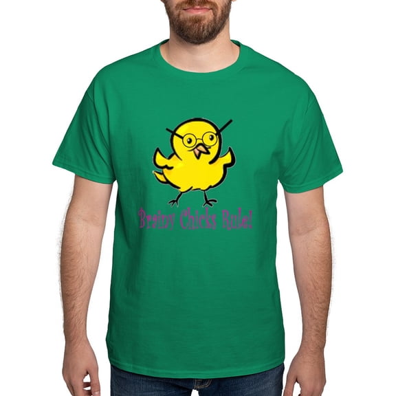 CafePress - Brainy Chicks Dark T Shirt - Men's Classic Graphic Cotton T-Shirt