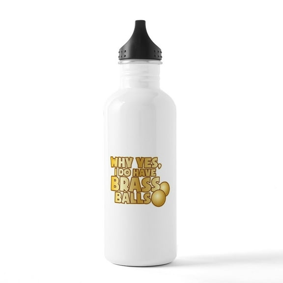 CafePress - Brass Balls Stainless Water Bottle 1 - Stainless Steel Water Bottle, Sports Bottle, 1.0L