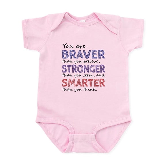 CafePress - Braver Stronger Smarter Body Suit - Baby Light Bodysuit, Size Newborn - 24 Months