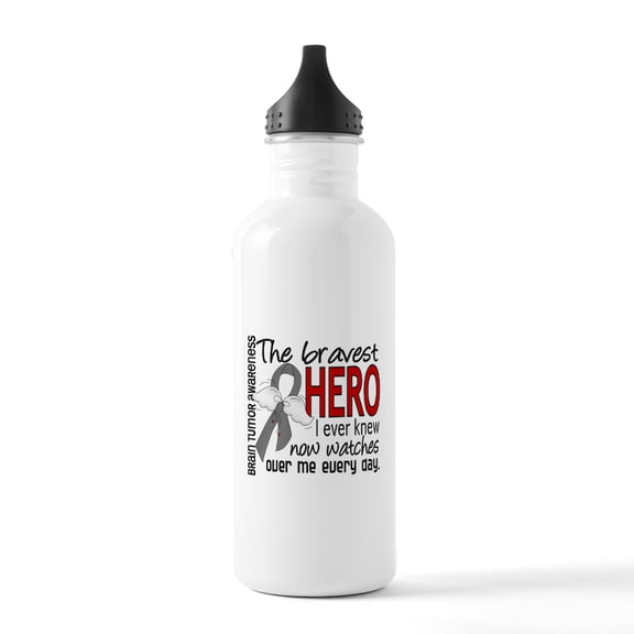 CafePress - Bravest Hero I Knew Brain Tumor Stainless Water Bo - Stainless Steel Water Bottle, Sports Bottle, 1.0L