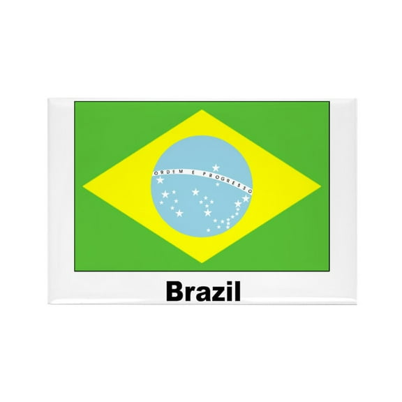 CafePress - Brazil Brazilian Flag - Rectangle Magnet, 2"x3" Refrigerator Magnet
