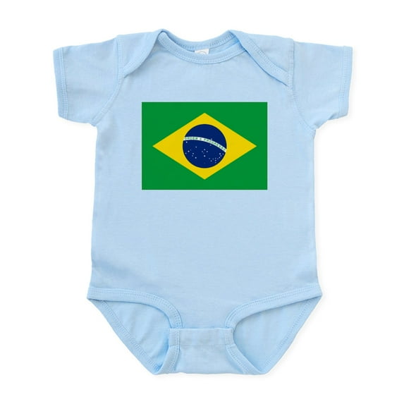 CafePress - Brazil Flag Body Suit - Baby Light Bodysuit, Size Newborn - 24 Months