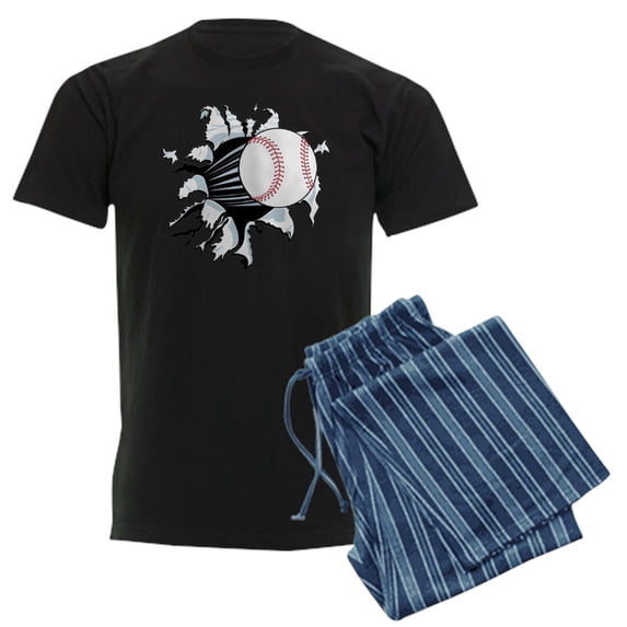 CafePress - Breakthrough Baseball Men's Dark Pajamas - Men's Dark Loose Fit Cotton Pajama Set