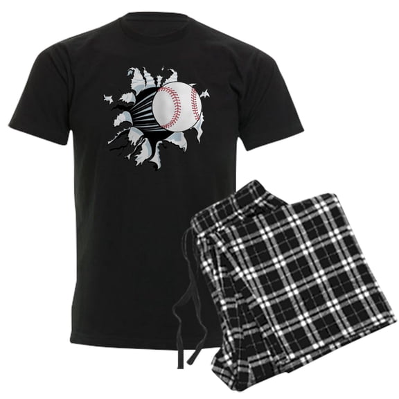 CafePress - Breakthrough Baseball Men's Dark Pajamas - Men's Dark Loose Fit Cotton Pajama Set