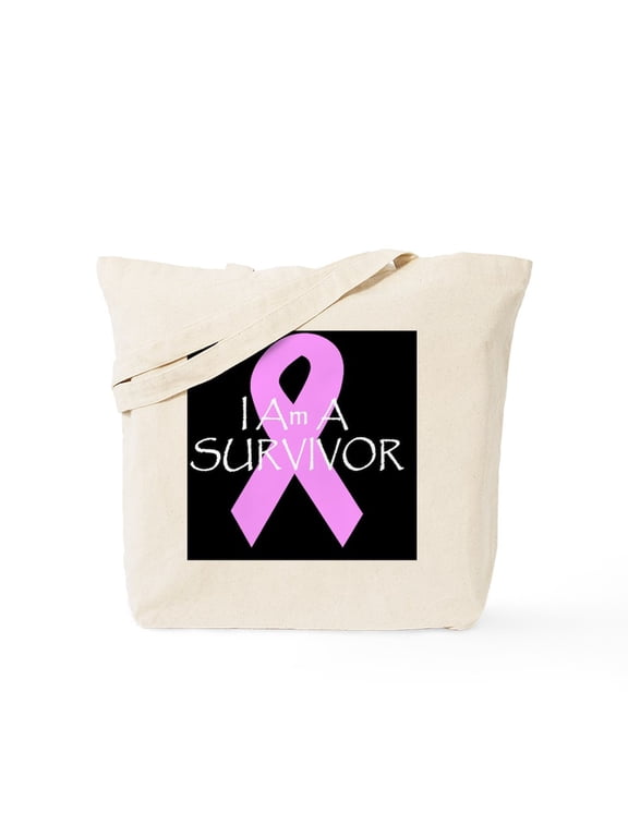 - Breast Cancer Awareness I Am Pink Ribbon Tote Bag - Unisex Canvas Tote Bag, Beige, 1-Piece