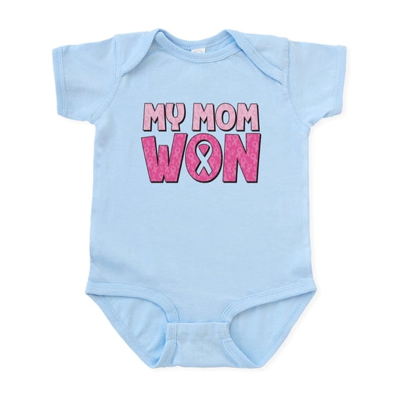 CafePress - Breast Cancer Awareness My Mom Won Body Suit - Baby Light Bodysuit, Size Newborn - 24 Months