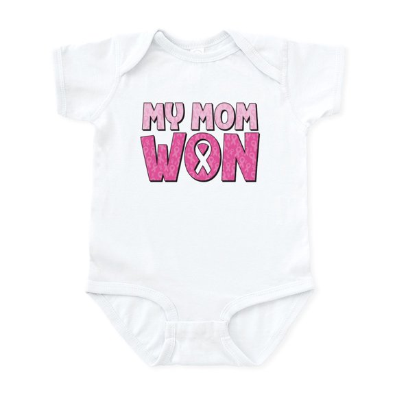 CafePress - Breast Cancer Awareness My Mom Won Body Suit - Baby Light Bodysuit, Size Newborn - 24 Months