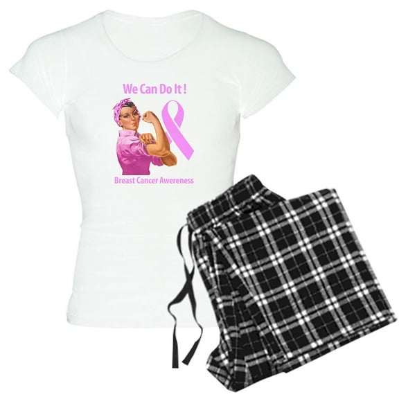 CafePress - Breast Cancer Awareness Pajamas - Women's Short Sleeve Print T-Shirt and Pants Light Cotton Pajama Set