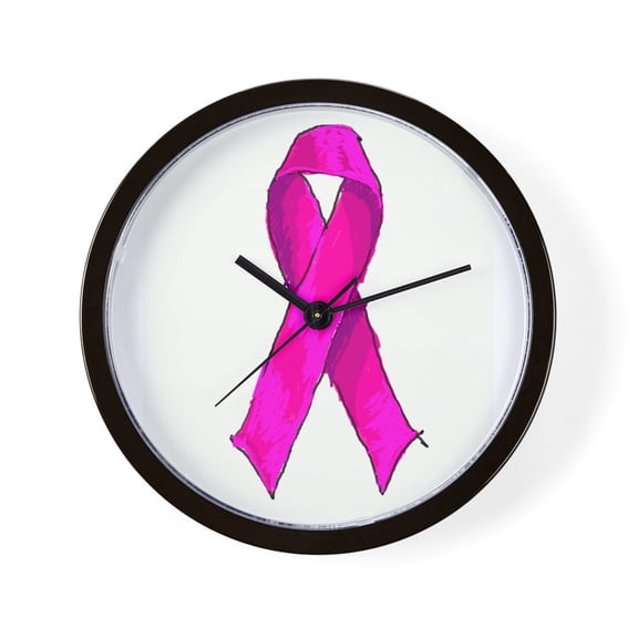 CafePress - Breast Cancer Awareness Pink Ribbon - 10" Quartz Analog Battery-Powered Modern Wall Clock, Unique