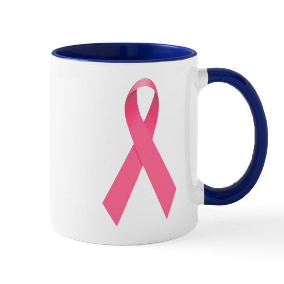 CafePress - Breast Cancer Awareness Ribbon Mug - 11 oz Ceramic Mug - Novelty Coffee Tea Cup