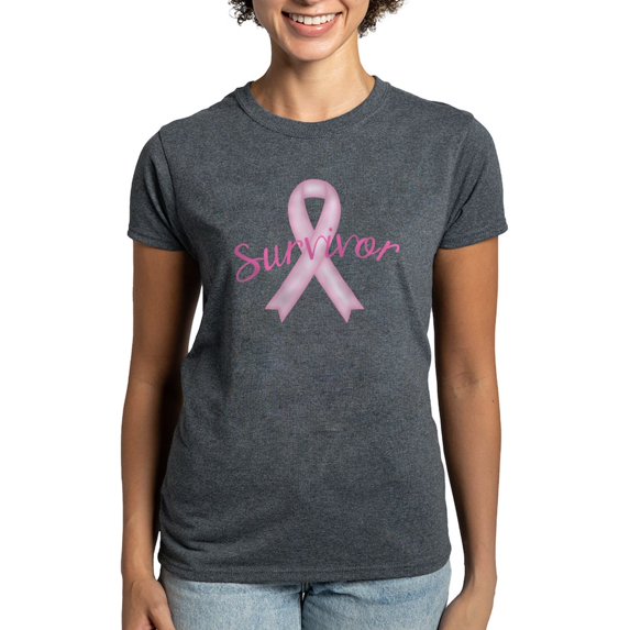 CafePress - Breast Cancer Awareness Survivor T Shirt - Women's Traditional Fit Dark T-Shirt