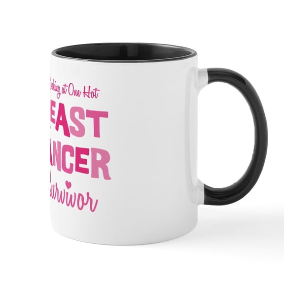 CafePress - Breast Cancer Survivor Mug - 11 oz Ceramic Mug - Novelty Coffee Tea Cup