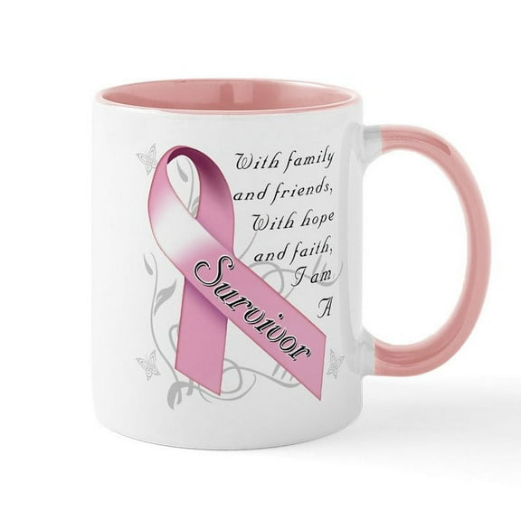 CafePress - Breast Cancer Survivor Mugs - 11 oz Ceramic Mug - Novelty Coffee Tea Cup