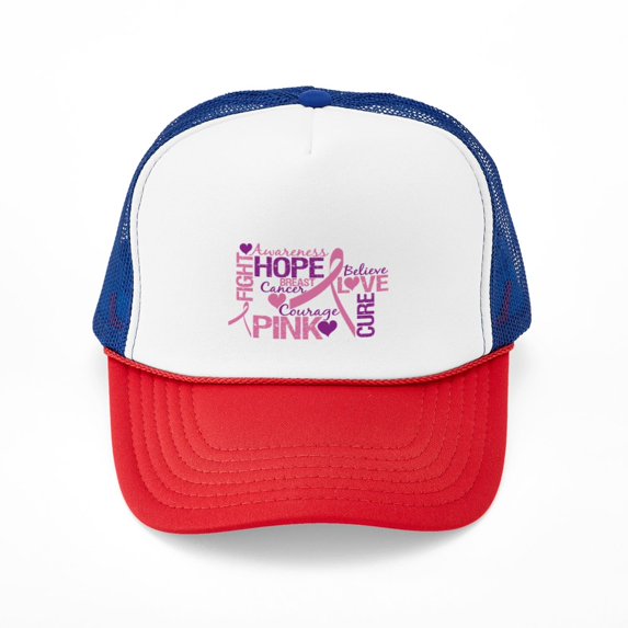 CafePress - Breast Cancer Words - Adjustable Unisex Printed Trucker Hat with Mesh Back