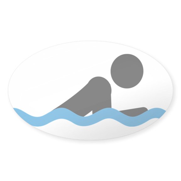 CafePress - Breaststroke Sticker - Sticker (Oval)