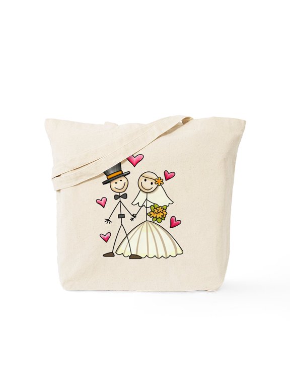 - Bride And Groom Tote Bag - Unisex Canvas Tote Bag, Beige, 1-Piece