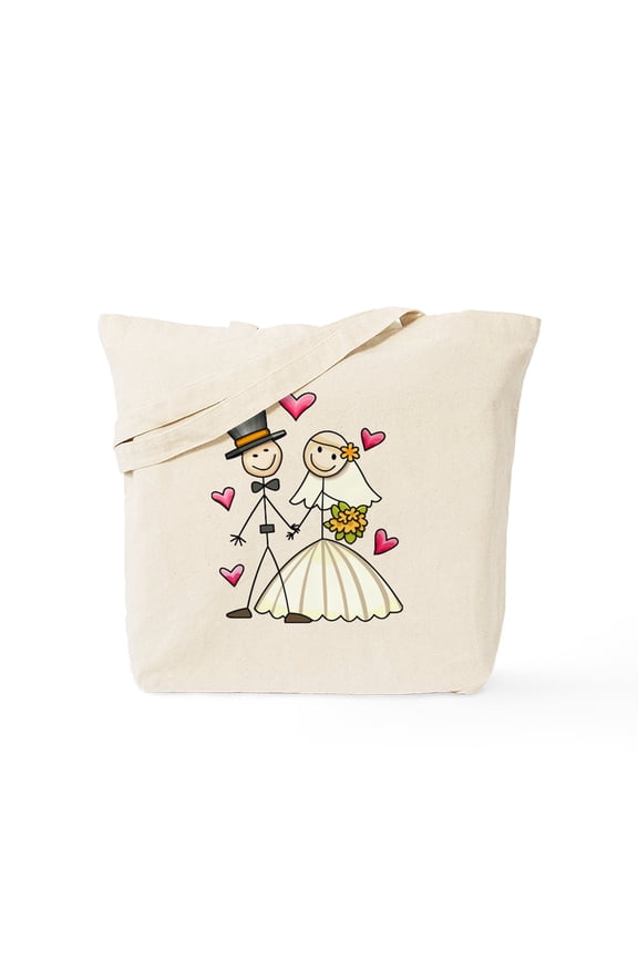 - Bride And Groom Tote Bag - Unisex Canvas Tote Bag, Beige, 1-Piece