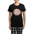 thumbnail image 1 of CafePress - Bride Apricot Wedding Bells Women's Dark Pajamas - Women's Short Sleeve Print T-Shirt and Pants Dark Cotton Pajama Set, 1 of 7
