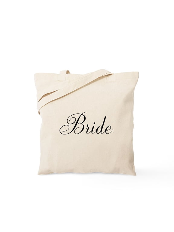 - Bride Black Script Tote Bag - Unisex Canvas Tote Bag, Beige, 1-Piece
