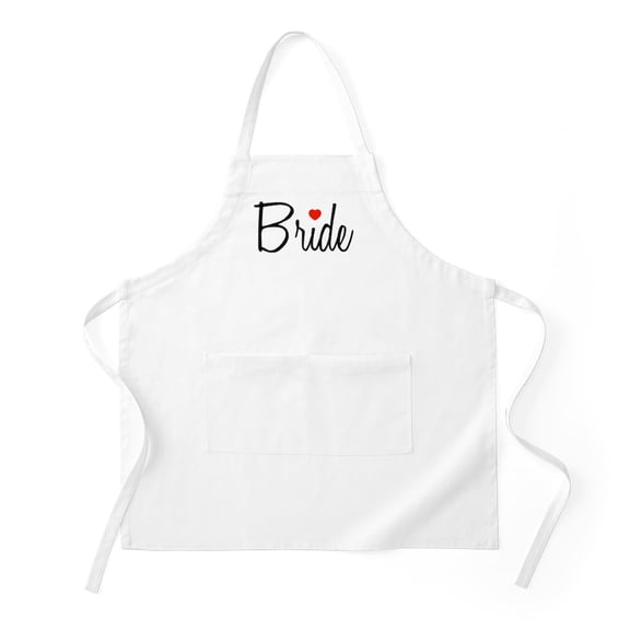 CafePress - Bride (Black Script With Heart) BBQ - Kitchen Apron with Pockets, Grilling Apron, Baking Apron