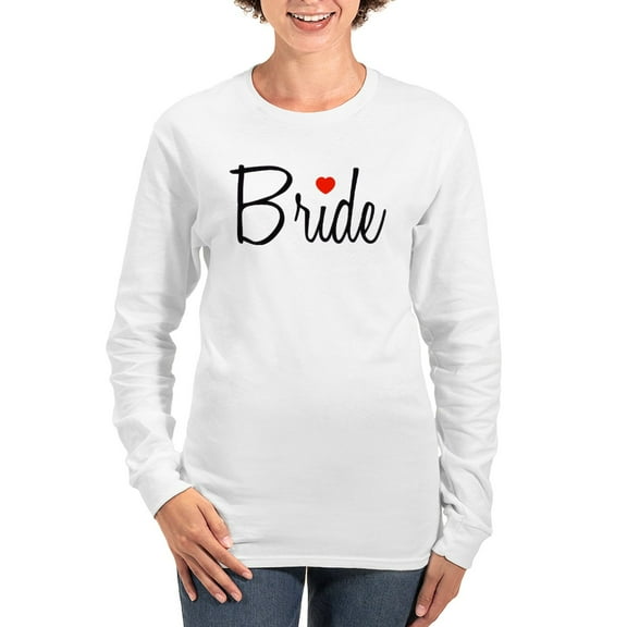 CafePress - Bride (Black Script With Heart) Women's Long Sleev - Women's Long Sleeve Graphic Casual T-Shirt