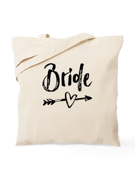 - Bride Gifts Script Tote Bag - Unisex Canvas Tote Bag, Beige, 1-Piece