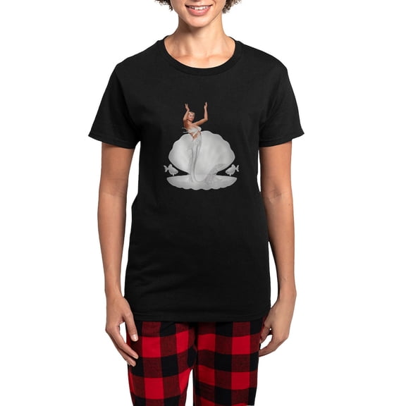 CafePress - Bride Mermaid Women's Dark Pajamas - Women's Short Sleeve Print T-Shirt and Pants Dark Cotton Pajama Set