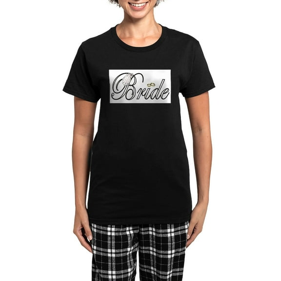 CafePress - Bride Pajamas - Women's Short Sleeve Print T-Shirt and Pants Dark Cotton Pajama Set