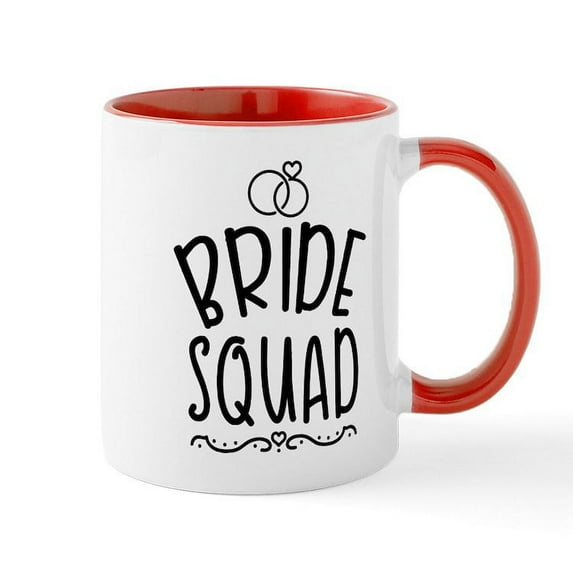 CafePress - Bride Squad Stacked - 11 oz Ceramic Mug - Novelty Coffee Tea Cup