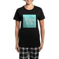 thumbnail image 1 of CafePress - Bride To Be With Veil, Fancy White Type Teal Pajam - Women's Short Sleeve Print T-Shirt and Pants Dark Cotton Pajama Set, 1 of 7