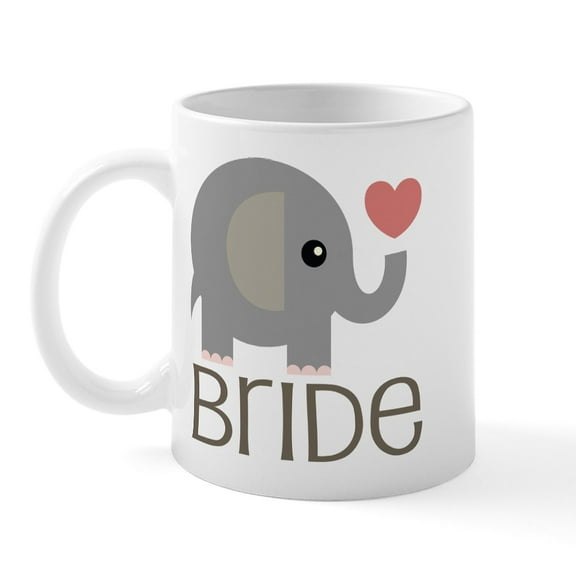 CafePress - Bride Wedding Elephant Mug - 11 oz Ceramic Mug - Novelty Coffee Tea Cup