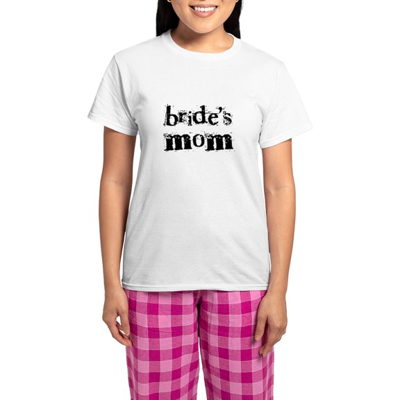 CafePress - Bride's Mom Women's Light Pajamas - Women's Short Sleeve Print T-Shirt and Pants Light Cotton Pajama Set