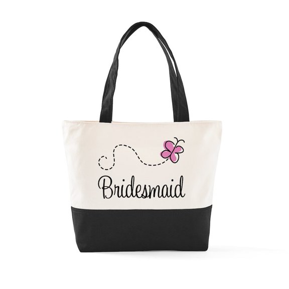 CafePress - Bridesmaid - Two Tone, 100% Cotton, Zipper Tote Bag