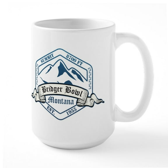 CafePress - Bridger Bowl Ski Resort Montana Mugs - 15 oz Ceramic Large White Novelty Mug