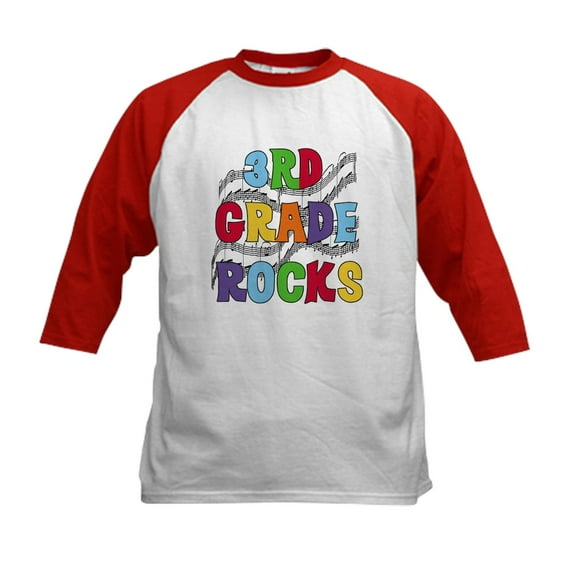 CafePress - Bright Colors 3Rd Grade Kids Baseball Jersey - Kids Cotton Baseball Jersey, 3/4 Sleeve Shirt