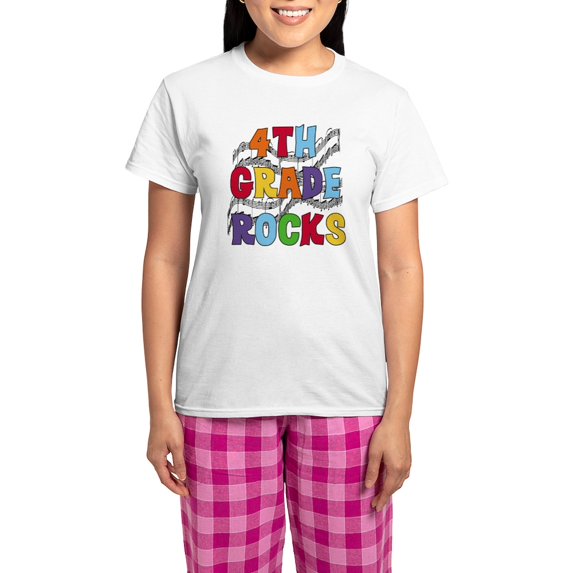 CafePress - Bright Colors 4Th Grade Women's Light Pajamas - Women's Short Sleeve Print T-Shirt and Pants Light Cotton Pajama Set