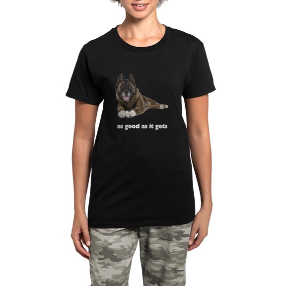 CafePress - Brindle Akita Photo Women's Dark Pajamas - Women's Short Sleeve Print T-Shirt and Pants Dark Cotton Pajama Set
