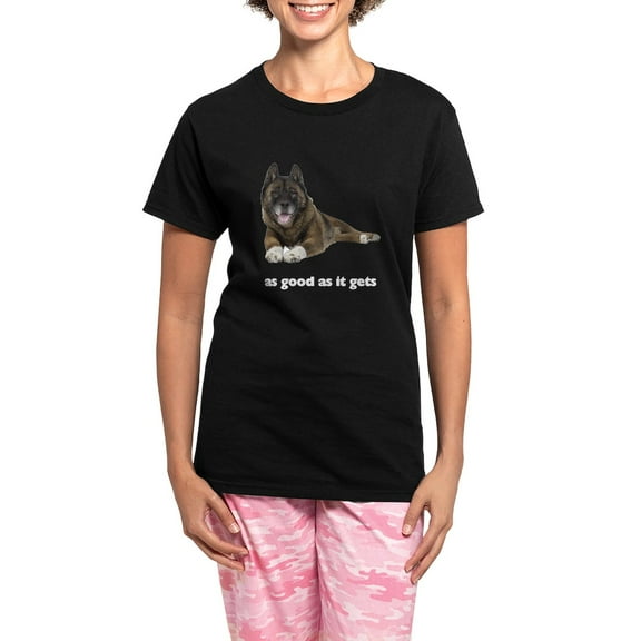 CafePress - Brindle Akita Photo Women's Dark Pajamas - Women's Short Sleeve Print T-Shirt and Pants Dark Cotton Pajama Set