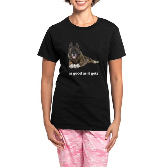 CafePress - Brindle Akita Photo Women's Dark Pajamas - Women's Short Sleeve Print T-Shirt and Pants Dark Cotton Pajama Set